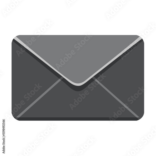 Closed gray envelope for mailing vector illustration