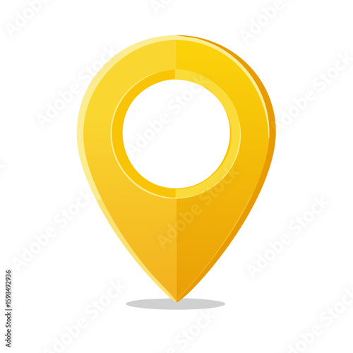 Free Download Vibrant Yellow Location Marker Icon Graphic - Simple Place Pointer Design for Maps and Mobile Navigation Applications - GFXLoad