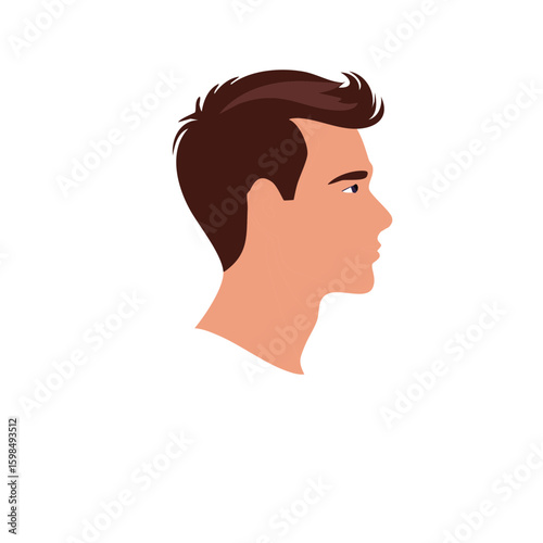 Handsome Man's Profile with Stylish Haircut Vector Illustration Avatar