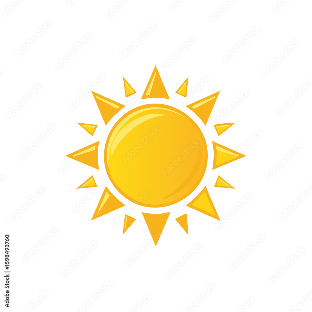 Golden Sun Illustration: Radiating Warmth, Bright Triangle Rays, and Summer Sunshine Graphic Golden Sun Illustration: Radiating Warmth, Bright Triangle Rays, and Summer Sunshine Graphic
