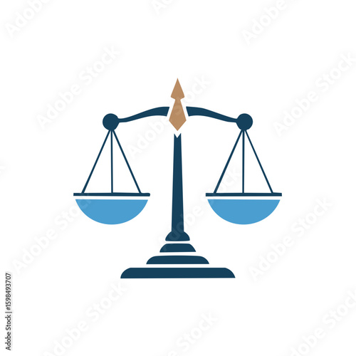 Blue Scales of Justice Graphic Icon for Legal Profession and Equality