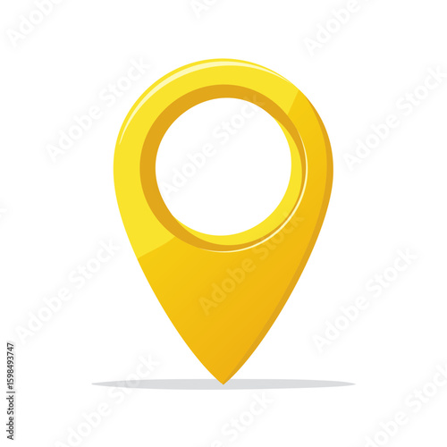 Vibrant Yellow Map Pointer Illustrating Navigation and Geolocation Concepts
