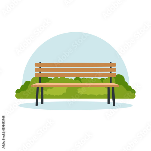 Park Bench amidst Greenery A Serene Spot for Rest and Reflection in Nature's Embrace, offering Tranquility and Comfort