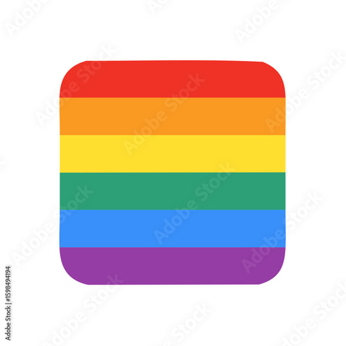LGBTQ Pride Rainbow Colors Striped Symbol, Colorful Flag for Diversity, Equality and Inclusion