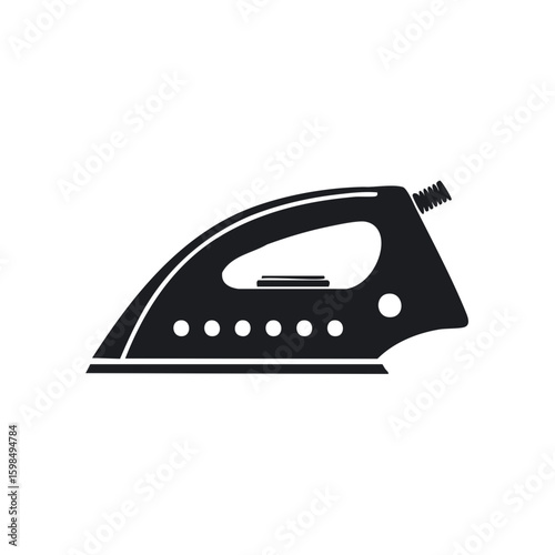 Flat Iron Tool Silhouette for Home Fabric Care and Clothing Maintenance
