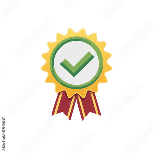 Approved Certification Seal with Green Check Mark Badge Graphic on White