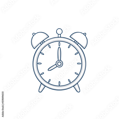 Classic Alarm Clock Design Showing Eight O'Clock; Timekeeping, Deadline, Morning Concept