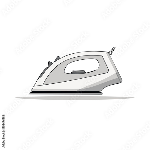 Electric Iron Illustration for Laundry and Garment Care with a Modern Aesthetic
