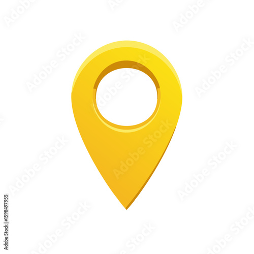 Free Download Bright Yellow Pin Pointer Marking Location on GPS Maps Navigation Technology - GFXLoad