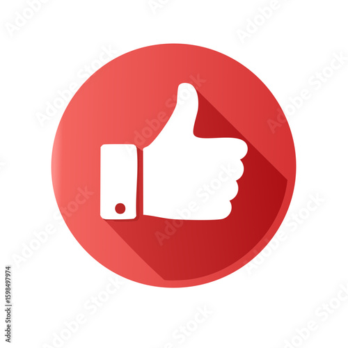 Thumbs Up Gesture in Red Circle Positive Feedback and Approval Sign