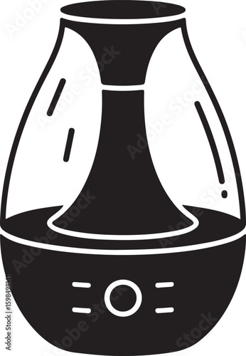 Modern essential oil diffuser with mist silhouette