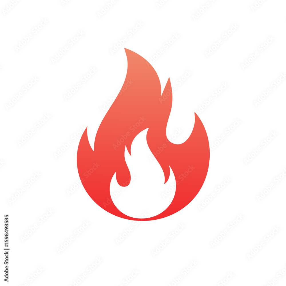 Abstract Fire Icon Design with Gradient Color, Flames Symbol, Energetic Heat Concept Abstract Fire Icon Design with Gradient Color, Flames Symbol, Energetic Heat Concept