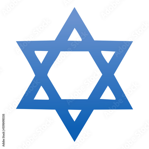 Symbol of Judaism: Blue Star of David Graphic Illustration for Religious and Cultural Themes