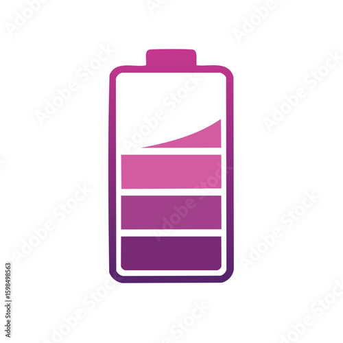 Gradient Battery Symbol Icon Graphic Design Illustration Low Charge Indicator for Digital Use