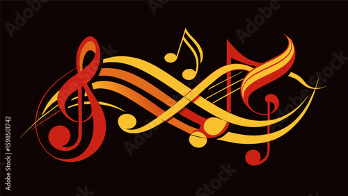 A melancholic melody brought to life through the delicate curves and lines of calligraphy.. Vector illustration