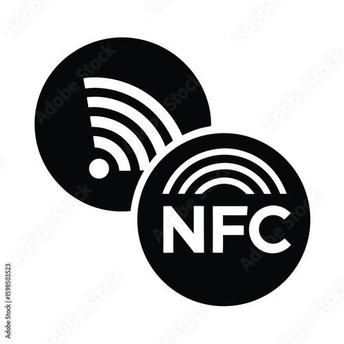 Nfc and wi fi signal icons