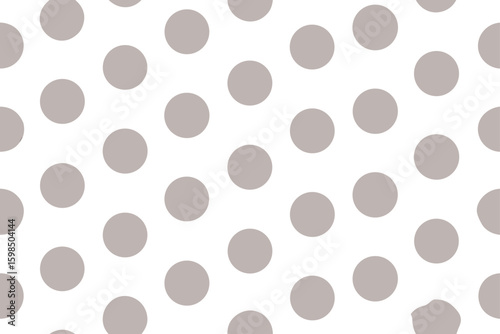 Large soft grey polka dots on white pattern seamless