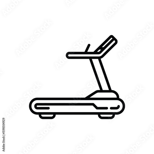 Simple outline icon of a treadmill