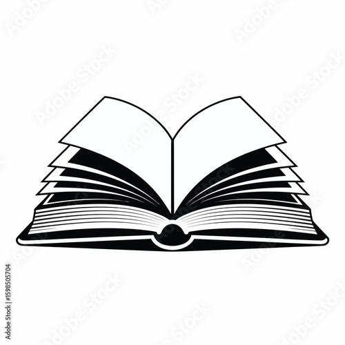 Open book illustration with many pages