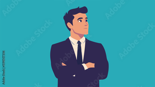 Professional Businessman Thinking in Minimalist Environment