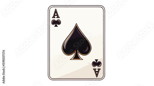 Colorful Cartoon Ace of Spades Card Vector Illustration