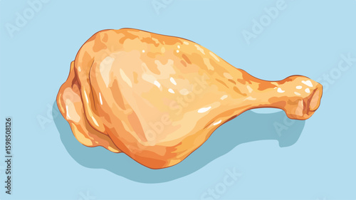 Professional Chicken Thigh Vector Illustration Icon Isolated on White Background