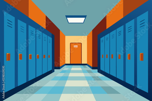 school hallway with lockers 