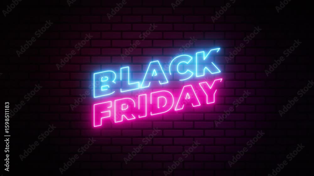Black Friday. Neon glowing animated text. 4K Video Animation Black Friday. Neon glowing animated text. 4K Video Animation