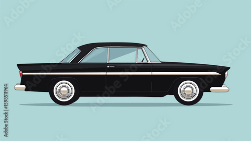 Vintage Classic Sedan Car with Simple Minimalist Design for Retro Automotive Enthusiasts
