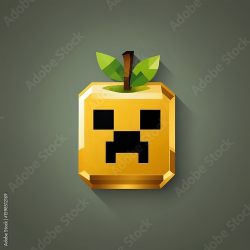 Gold apple in a box