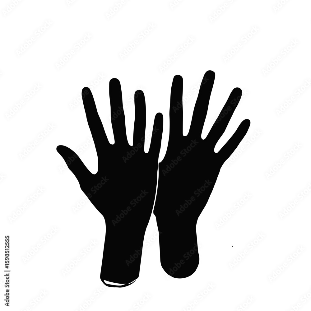 Obraz premium Silhouette of clapping hands in celebration on a white background