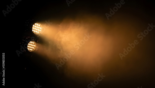 Stage lighting led par cans with smoke effect for concert and event photography