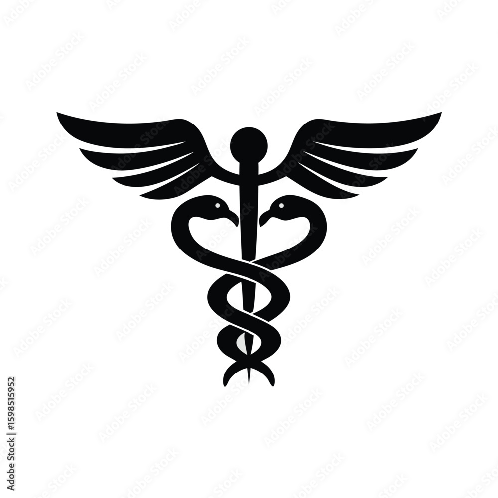 Caduceus Medical Symbol with Wings and Snakes healthcare Caduceus Medical Symbol with Wings and Snakes healthcare