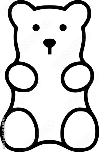 Minimalist gummy bear outline icon
