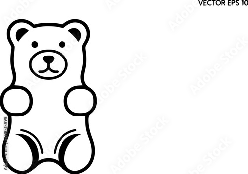 Minimalist gummy bear outline icon
