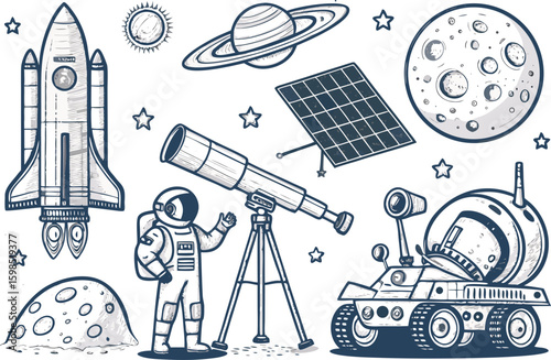  Space Exploration Icons Set