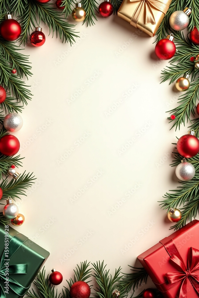 christmas background with fir branches and balls christmas background with fir branches and balls