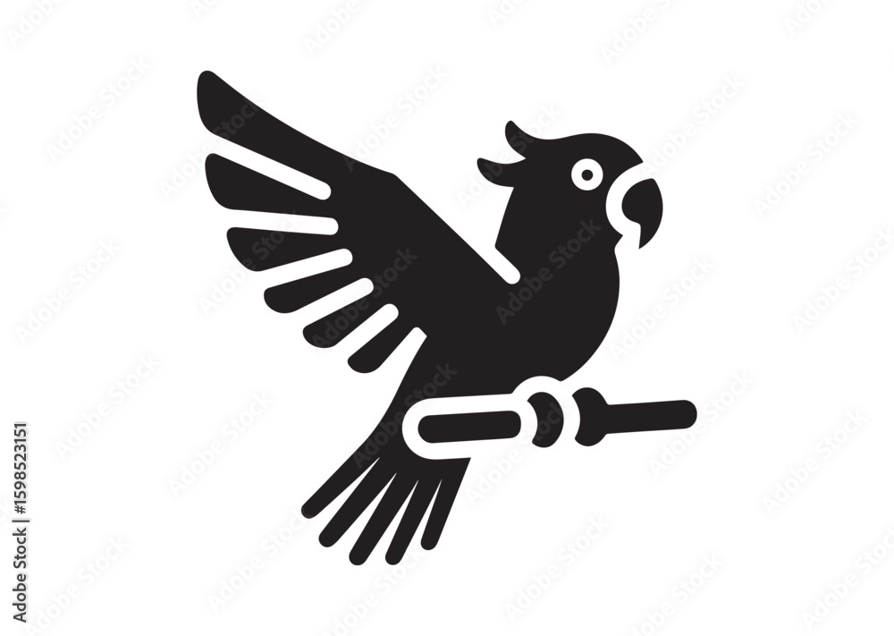 Obraz premium Parrot silhouette vector illustration
