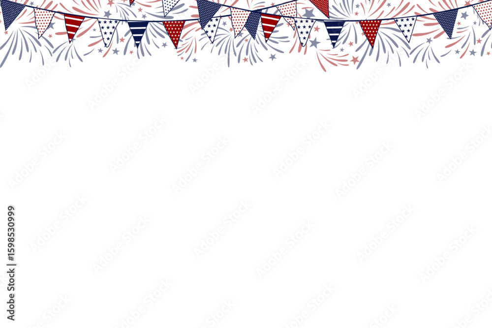 Obraz premium labor day party fireworks banner background