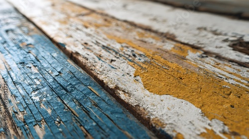 upcycled wood texture with paint remnants