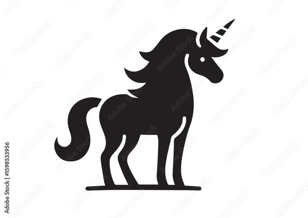 Obraz premium Unicorn silhouette vector illustration