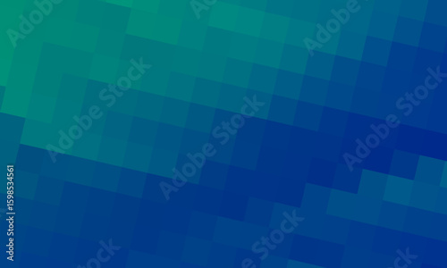 Abstract Gradient Illustration with Blue and Green Pixelated Design. Green-blue gradient background for branding, calendar, postcard, screensaver, poster, cover