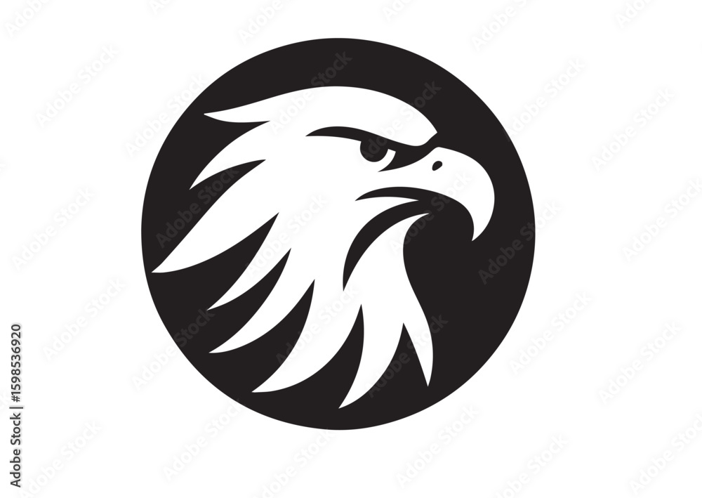 Obraz premium Eagle head silhouette vector illustration
