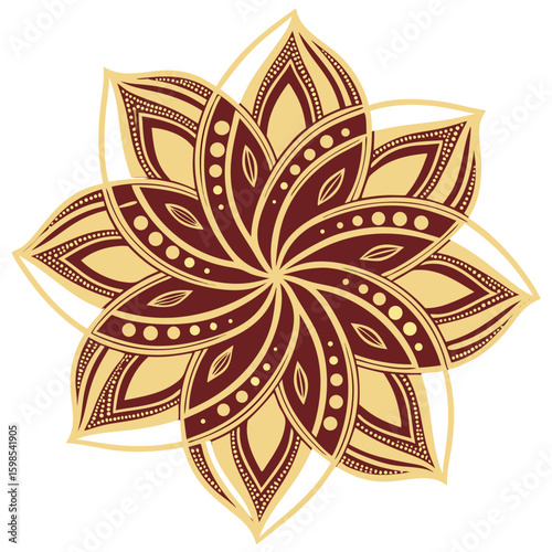 Elegant Silk-Like Petal Mandala in Gold Foil