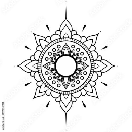Glowing Golden Mandala on Burgundy Gradient