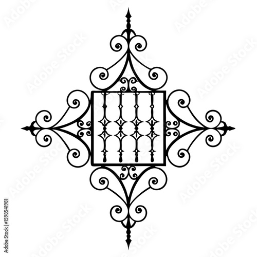  Ironwork Mandala with Gate-Inspired Symmetry