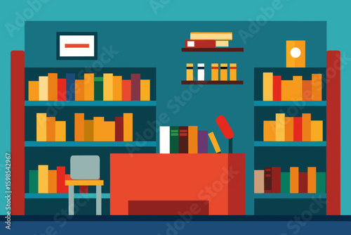 vector illustration of a bookshelf