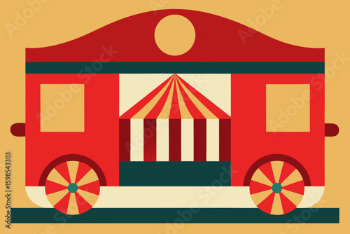 red barn with a trailer