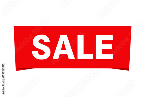Red sale banner vector graphic for promotion and discount marketing campaigns