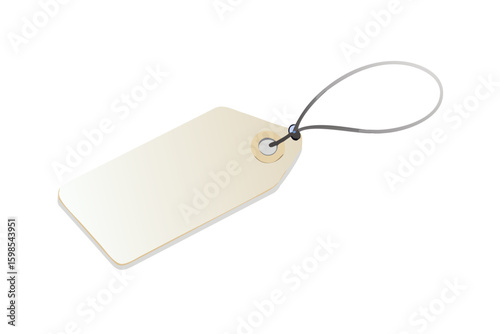 Blank paper tag with string for price product label or gift tag identification